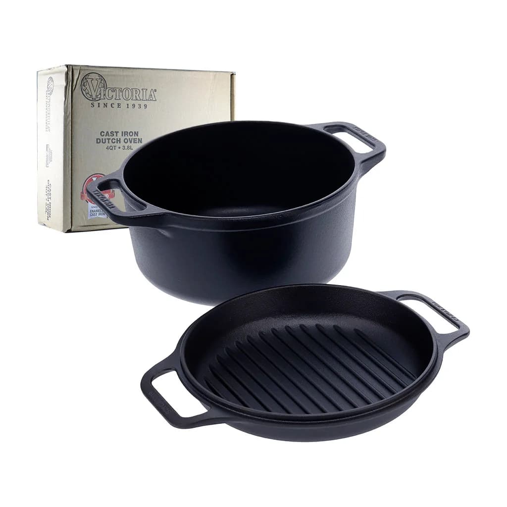 Olla C/tapa Doble Uso Hierro Curado Victoria 6 Litros 26 Cm — miniatura 2