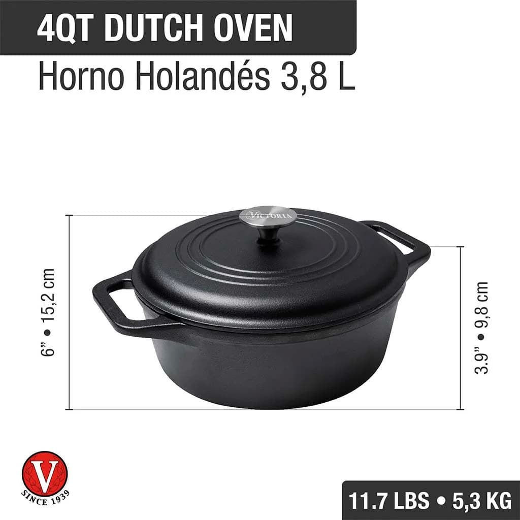 Olla De Hierro Esmaltado 24 Cm 4 Litros Victoria Con Asas — miniatura 3