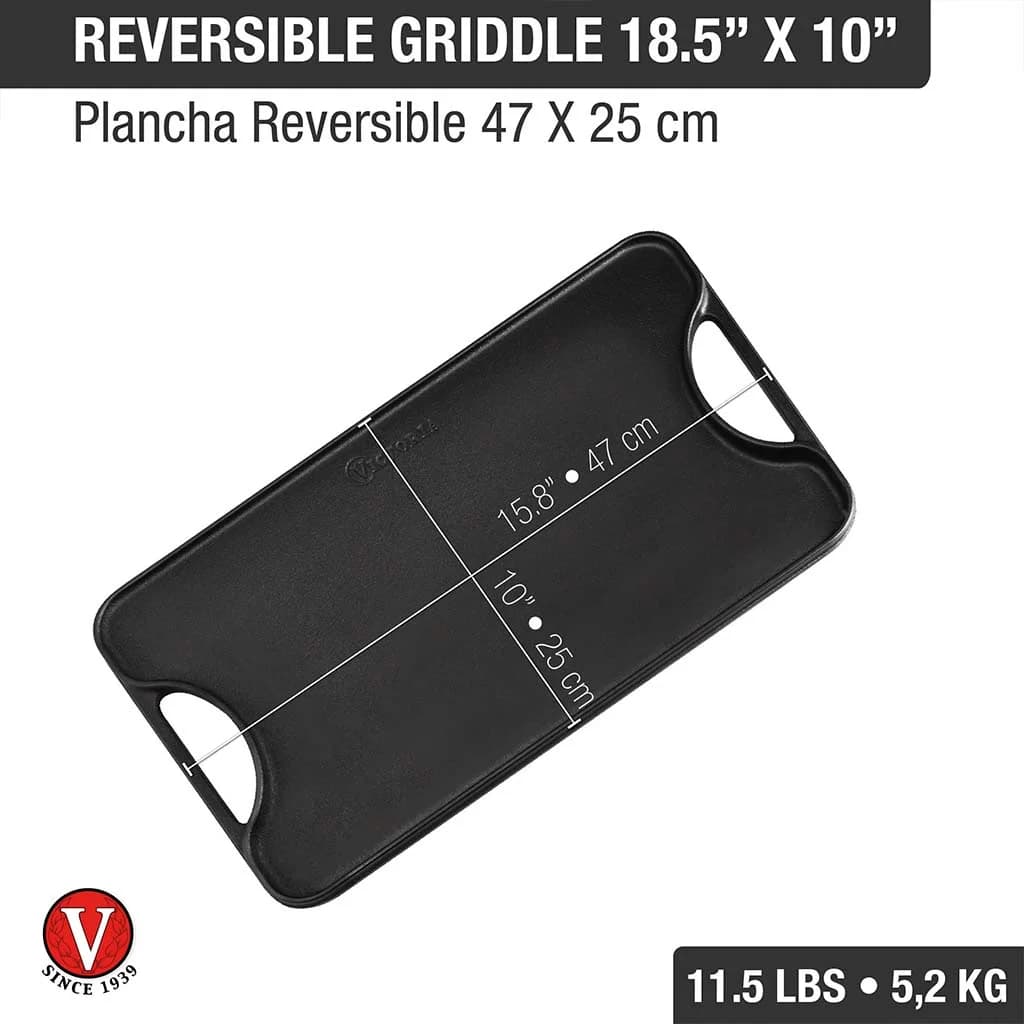 Plancha De Hierro Curado Victoria Reversible 47 X 25 Cm — miniatura 4