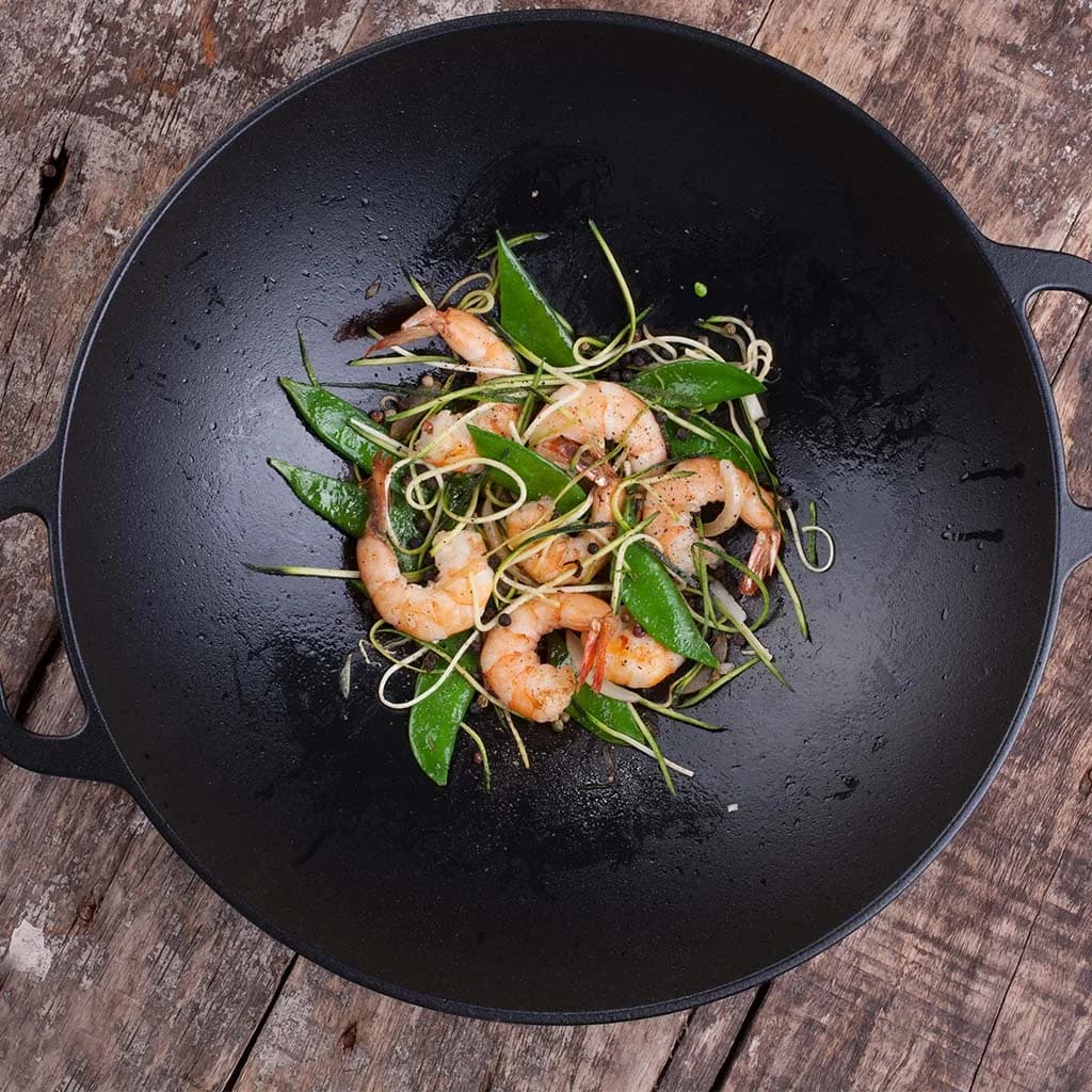 Wok De Hierro Esmaltado Victoria Con Asas 35 Cm 6 Litros — miniatura 4