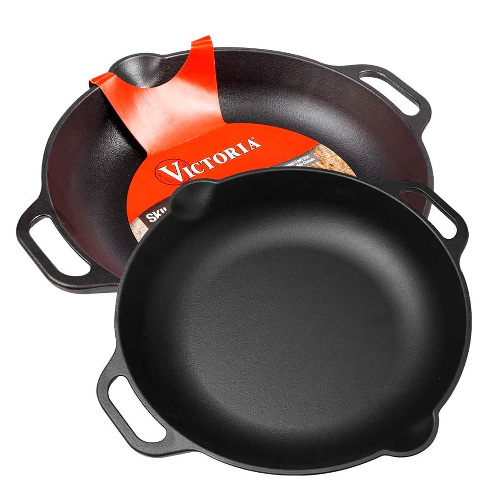 Sarten De Hierro Esmaltado 33 Cm Victoria Con Asas — imagen 1 de 3