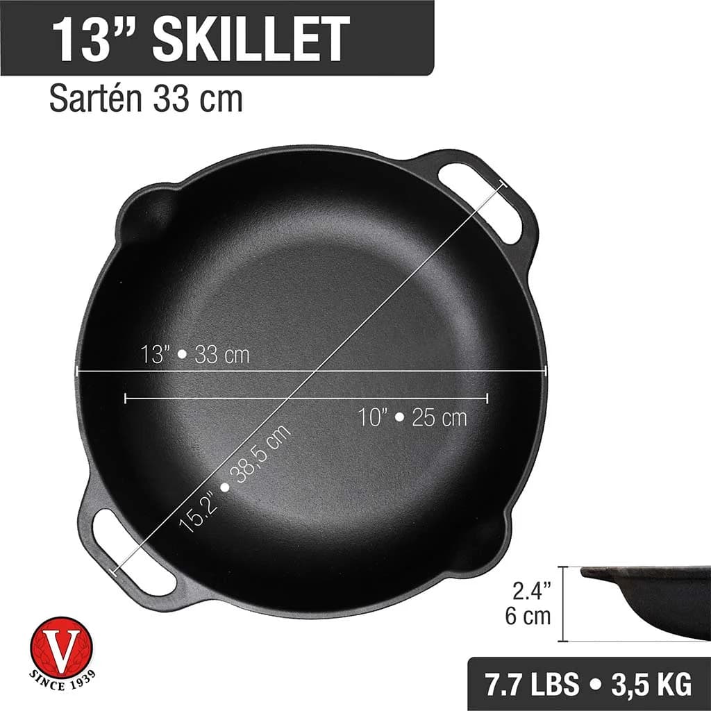 Sarten De Hierro Esmaltado 33 Cm Victoria Con Asas — miniatura 3
