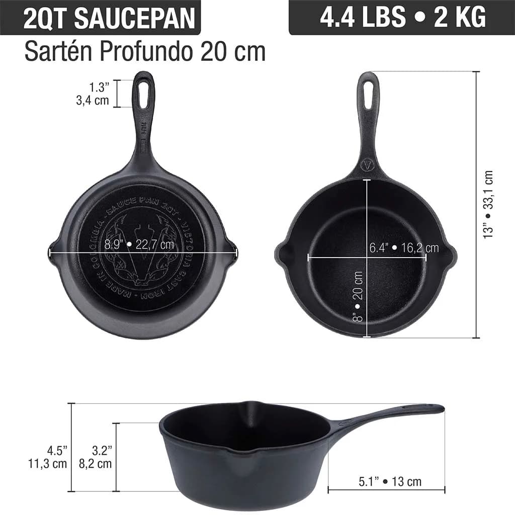 Salsero Sarten De Hierro Esmaltado Victoria 20 Cm — miniatura 3