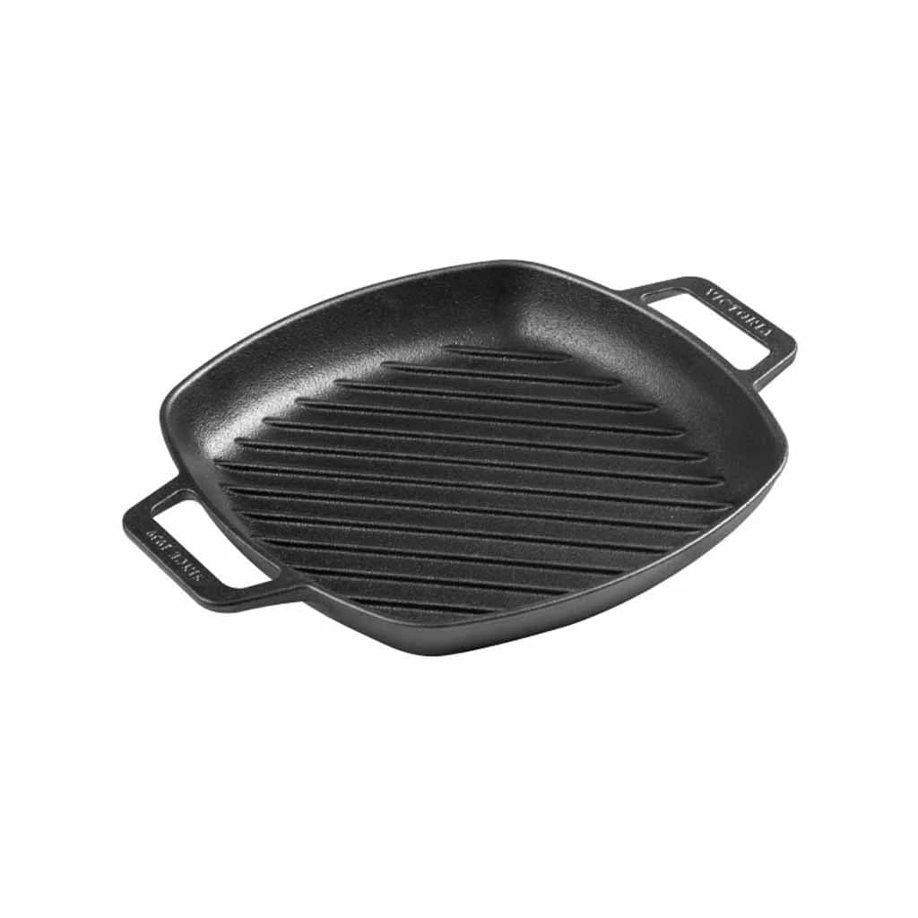 Plancha De Hierro Curado Cuadrada Doble Asa Victoria 25 Cm — imagen 1 de 4