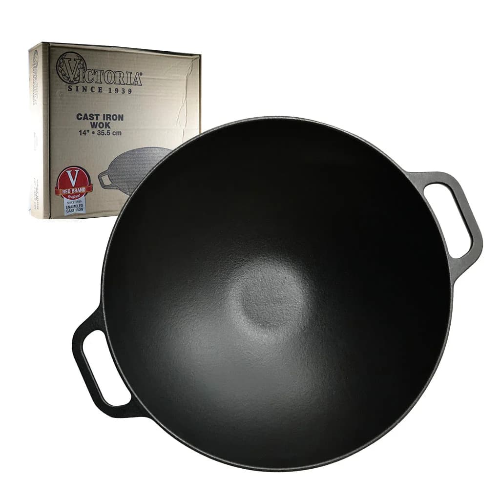 Wok De Hierro Curado 36 Cm Victoria Con Asas 5.8 Litros — imagen 1 de 4