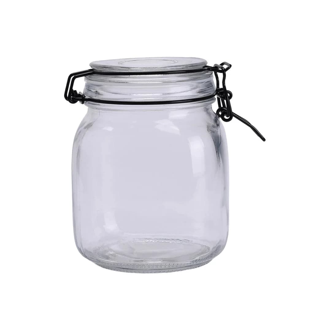 Frasco De Vidrio Hermetico Conserva 1000 Ml Broche Metal — imagen 1 de 1