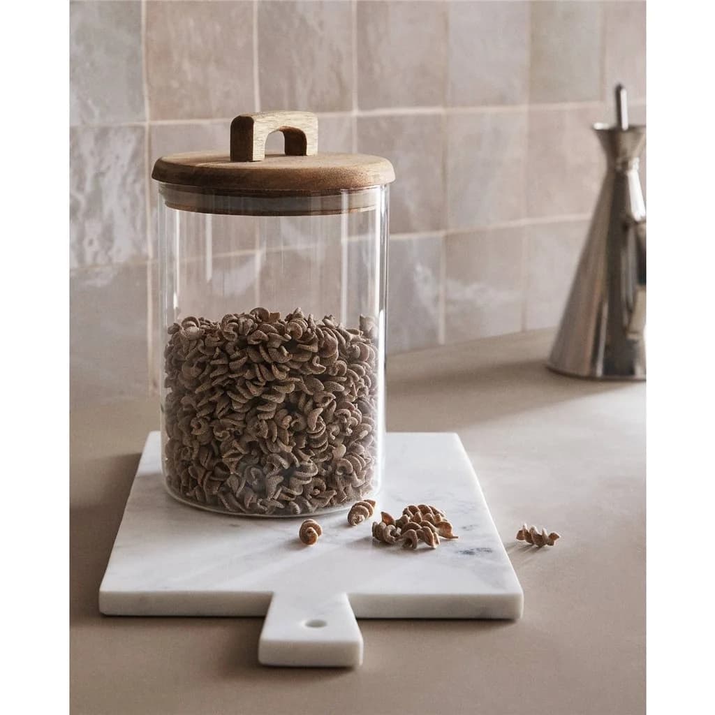 Frasco De Vidrio 1 Litro Con Tapa De Madera Selecta — miniatura 3