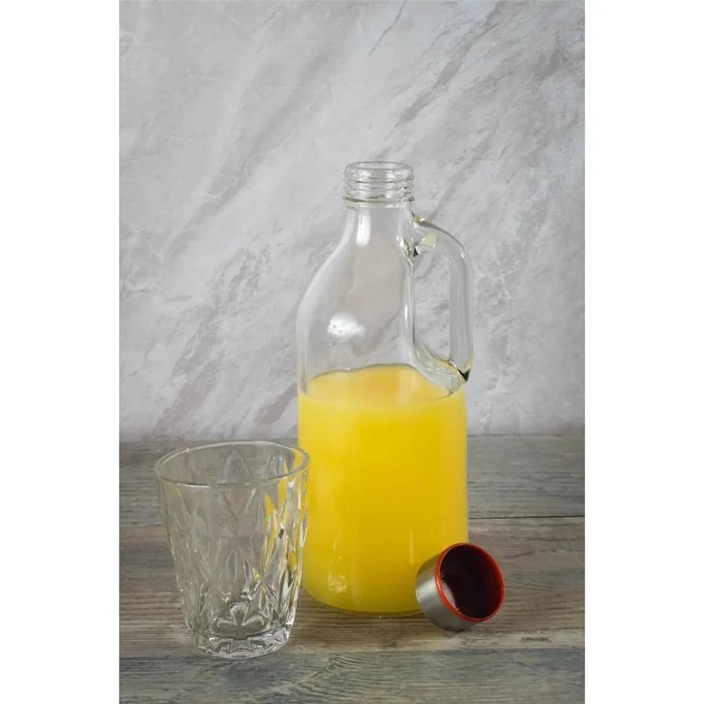 Botella De Vidrio 1000 Ml Selecta Tapa De Metal Agua Jugo — miniatura 3