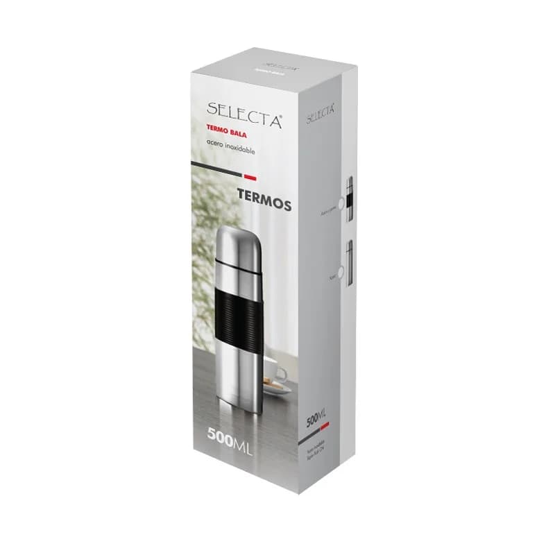 Termo Bala Acero Inoxidable Selecta 500 Ml Con Goma — imagen 2 de 2