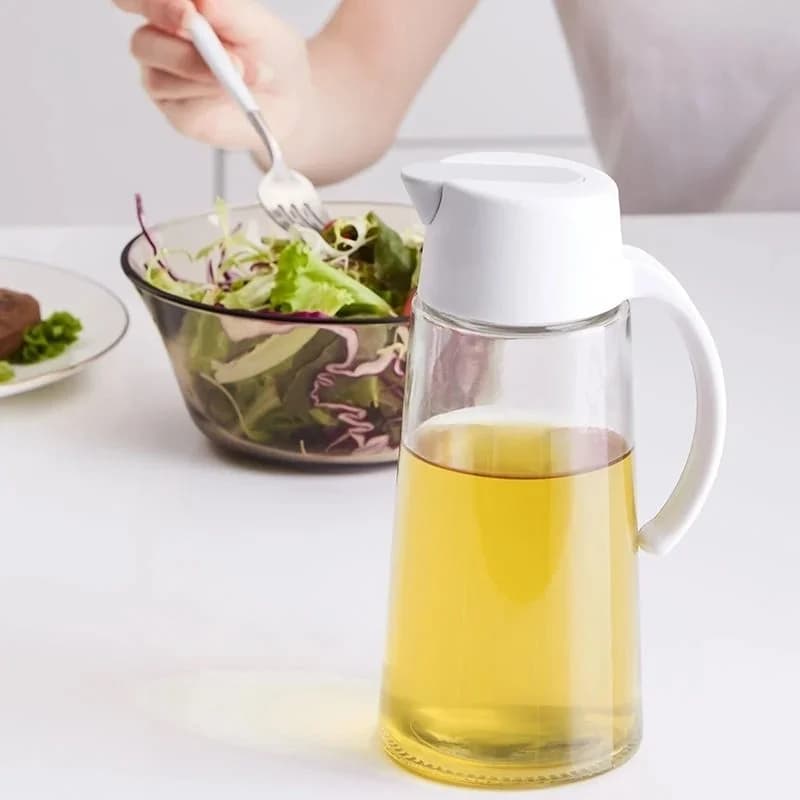 Aceitera Con Tapa Automatica 630 Ml Vidrio Plastico Selecta — miniatura 3