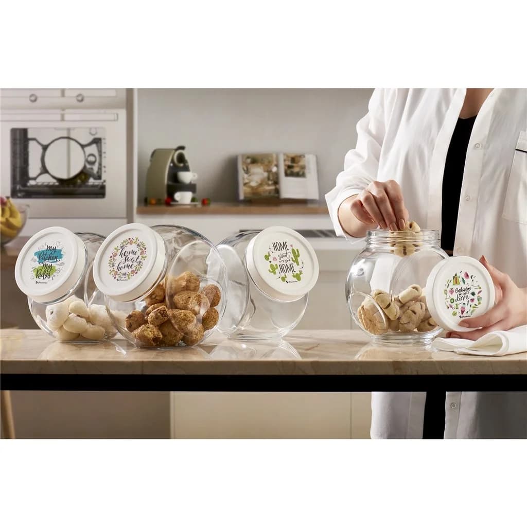 Frasco Galletero De Vidrio Galletas Tapa De Plastico 1,5 Lts — miniatura 2