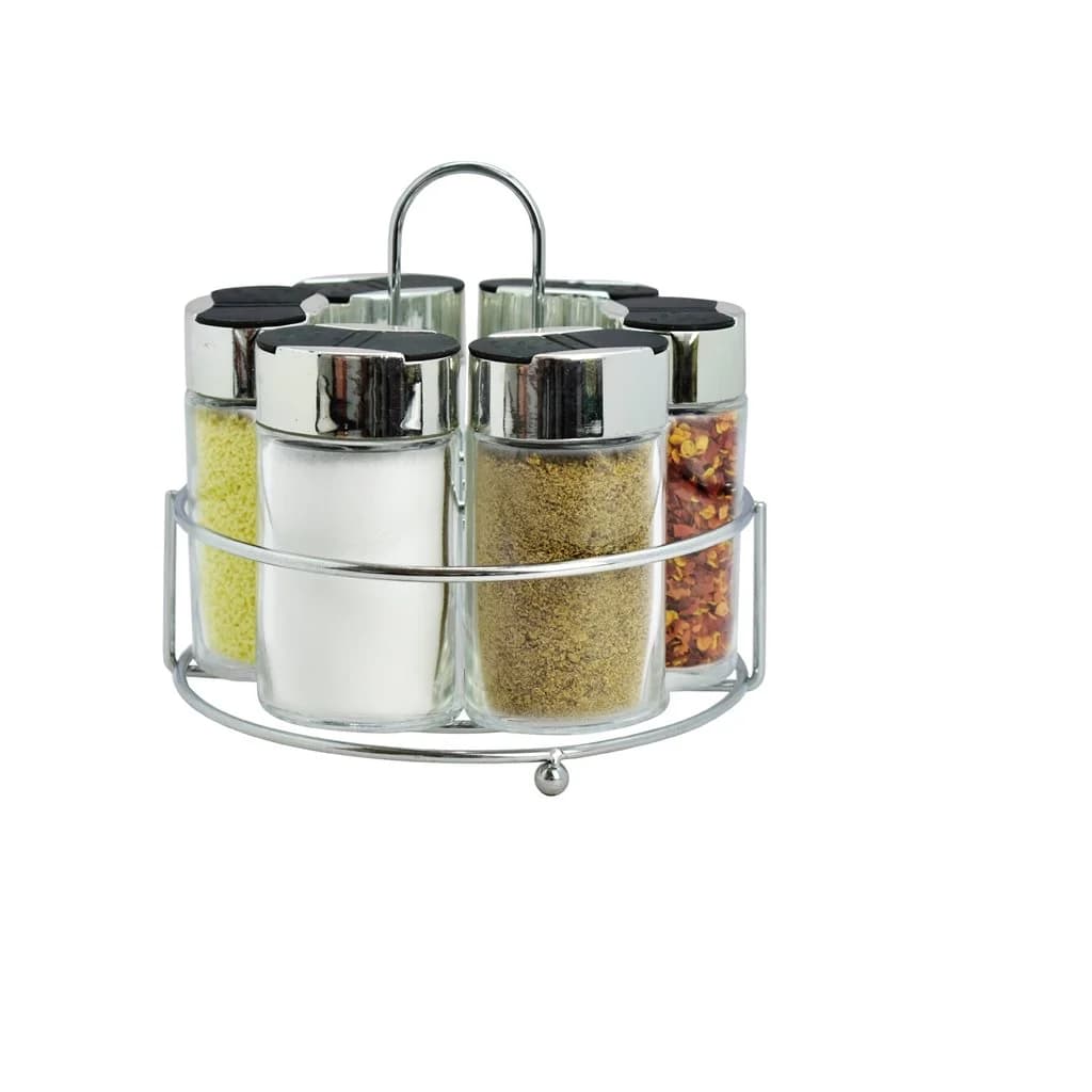 Set X6 Juego Especieros 110 Ml De Vidrio Con Soporte Salero — imagen 1 de 1