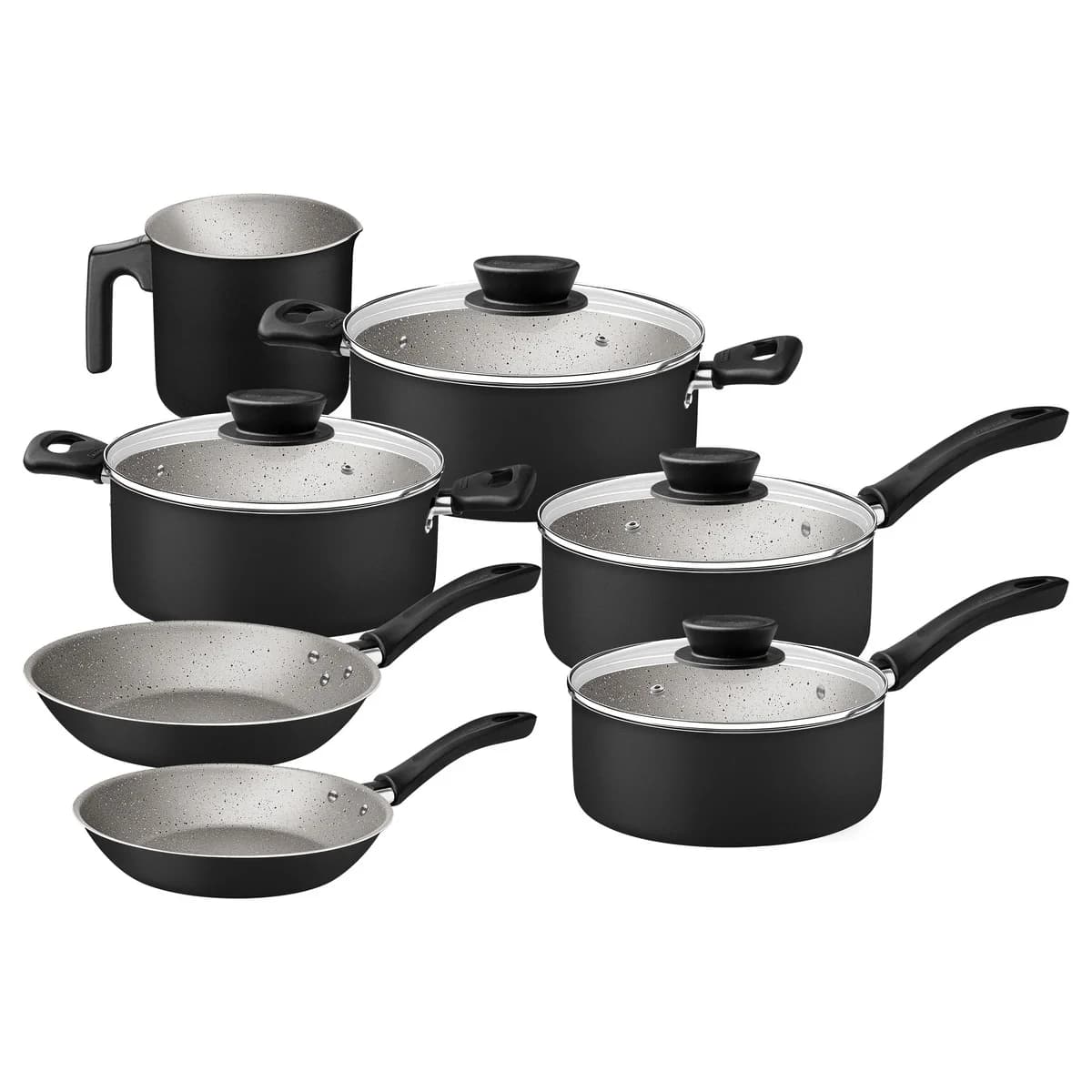 Juego De Ollas Tramontina Bateria Linz 7 Piezas Antiadherente - NEGRO — imagen 1 de 10