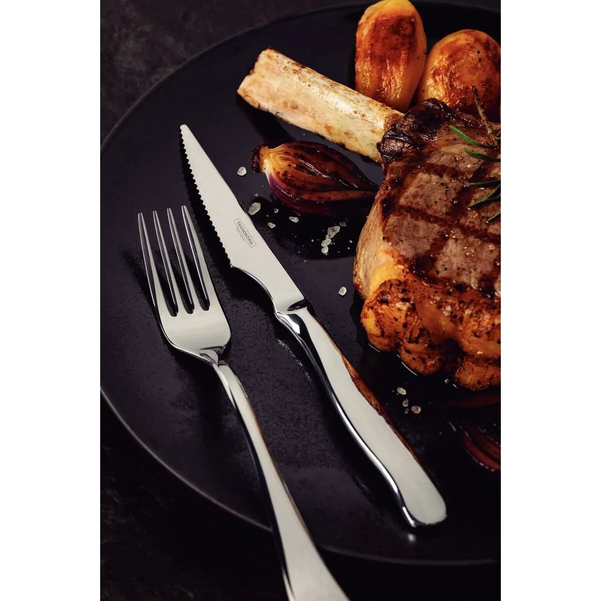 Juego De Cubiertos Tramontina Asado 12 Pz Acero Inox Zurique — miniatura 3