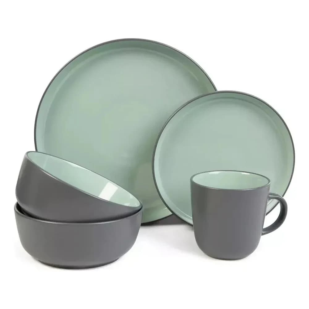 Juego Vajilla 16 Piezas Loza Cerámica Plato Taza Bowl — imagen 1 de 4