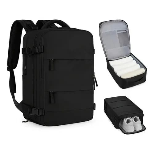 Mochila De Viaje 40 Lts Carry On Notebook Tela Oxford — miniatura 2
