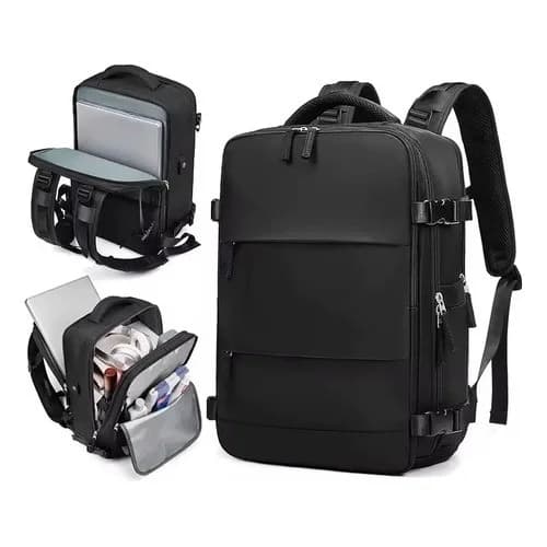 Mochila De Viaje 40 Lts Carry On Notebook Tela Oxford — miniatura 4
