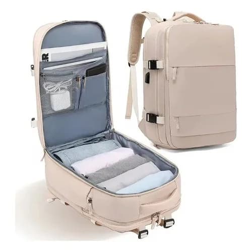 Mochila De Viaje 40 Lts Carry On Notebook Tela Oxford — miniatura 9