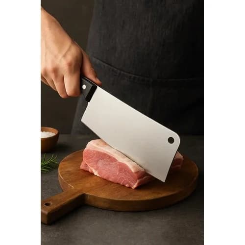 Hachuela De Cocina Acero Inoxidable 30 Cm Hoja 17 X 7 Cm Acero Negro — miniatura 3