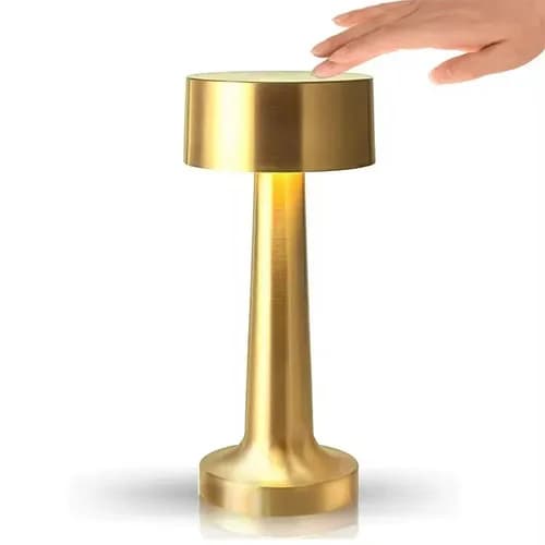 Lámpara De Mesa Portátil Led 3 Tonos Recargable Usb Dorada