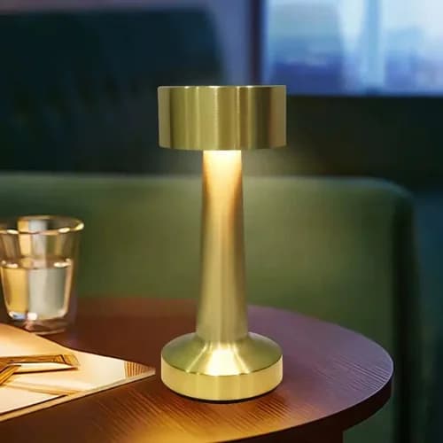 Lámpara De Mesa Portátil Led 3 Tonos Recargable Usb Dorada — imagen 5 de 5