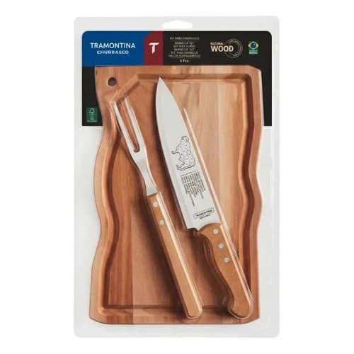 Set Parrillero Tramontina Churrasco Acero Inoxidable Con Tabla Y Cuchillo — imagen 1 de 5
