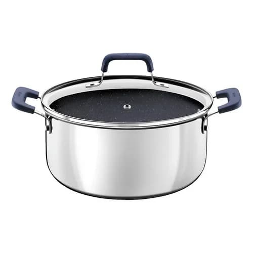 Cazuela Tramontina Romagna Cerámica 20 Cm Con Tapa Negra