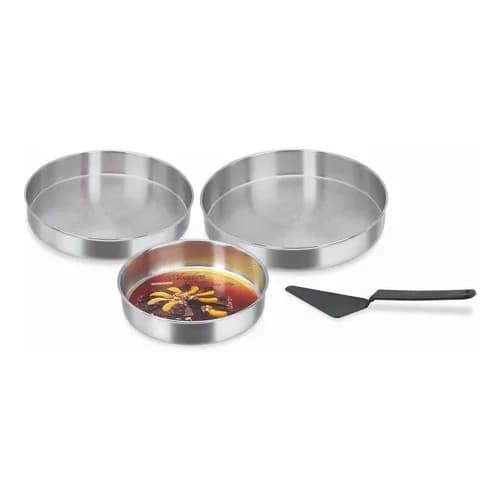 Kit X3 Bandejas Redondas Para Tartas Fortaleza Aluminio 18-24-30 Cm — imagen 1 de 2