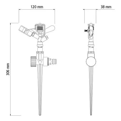 Aspersor De Impacto Tramontina Con Pincho Para Riego — imagen 4 de 5