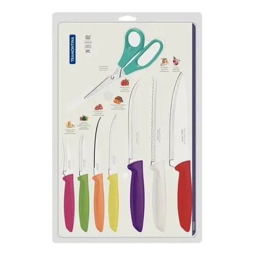 Set X8 Cuchillos Tramontina Plenus Acero Inoxidable Multicolor — imagen 3 de 3