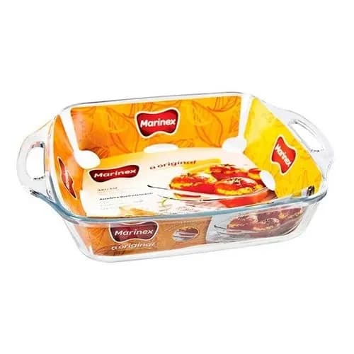 Asadera Fuente Marinex Seletta Cuadrada Con Asas Vidrio 3,8 L — imagen 1 de 1