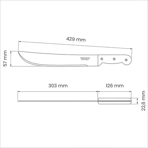 Cuchillo Tramontina Carbontina 12 Mango De Plástico — imagen 3 de 6