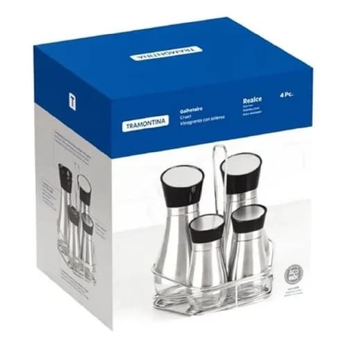 Set Dispensadores Tramontina Realce X4 Inoxidable Y Vidrio — imagen 4 de 5