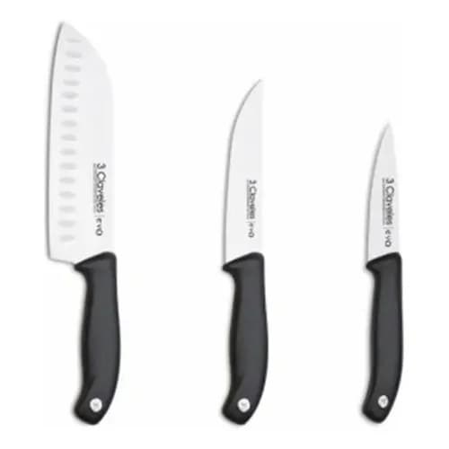 Set X3 Cuchillos 3 Claveles Evo Mango Negro — imagen 1 de 5
