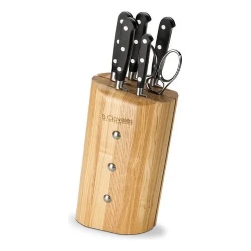Juego de Cuchillos 3 Claveles Forge 6 Piezas con Taco de Madera — imagen 1 de 2