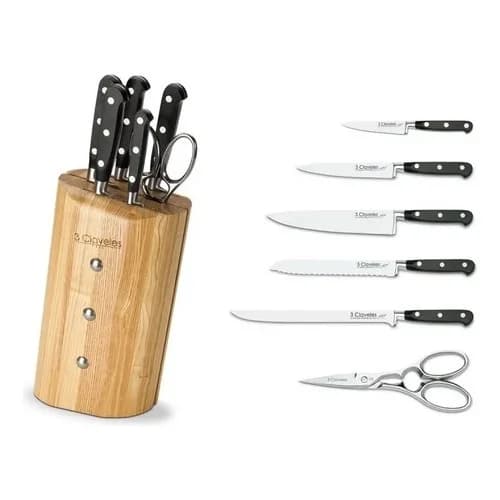 Juego de Cuchillos 3 Claveles Forge 6 Piezas con Taco de Madera — imagen 2 de 2