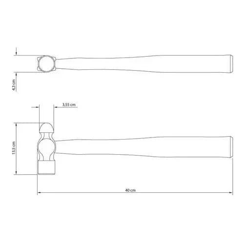 Martillo Esférico Tramontina Pulido 1000 g Mango De Madera — imagen 4 de 4