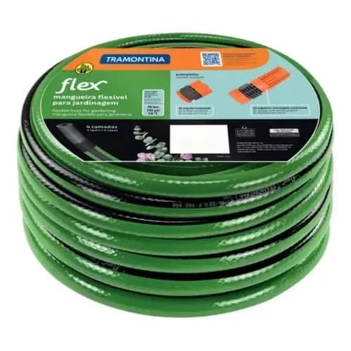 Manguera De Jardín Tramontina Flex 15 M Verde Con Acople — imagen 1 de 1