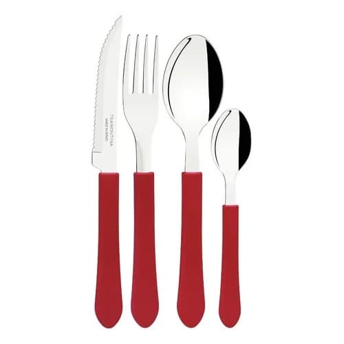 Juego De Cubiertos Tramontina Leme 25 Piezas Rojo — imagen 1 de 7