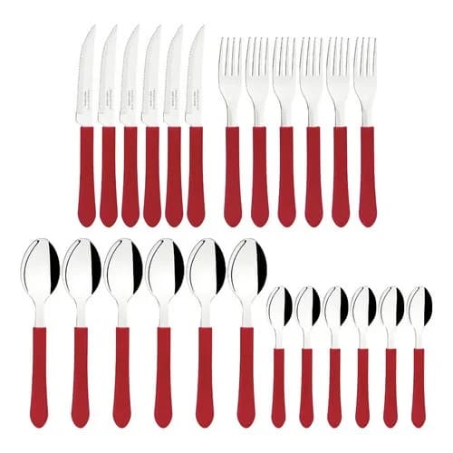 Juego De Cubiertos Tramontina Leme 25 Piezas Rojo — imagen 2 de 7