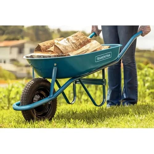 Carretilla De Mano Tramontina 50 L Rueda Maciza Azul — imagen 4 de 5