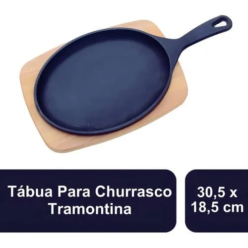 Tabla Para Asado Tramontina Mix Grill Oval 30,5 X 18,5 Cm Negra — imagen 2 de 3