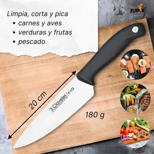 Cuchillo Cocinero 3 Claveles Evo 20 Cm Acero Inoxidable — imagen 4 de 10