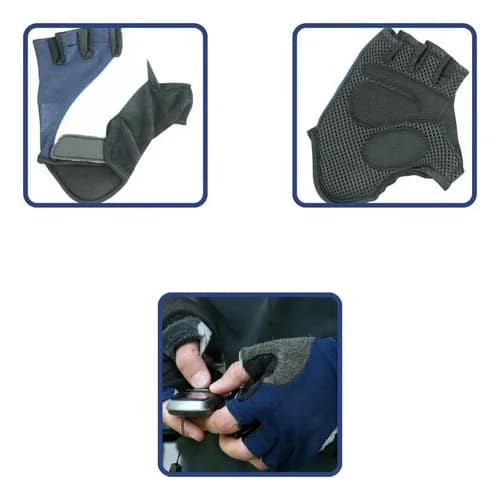 Guantes De Ciclismo Tramontina Medio Dedo Tricolor — imagen 9 de 9