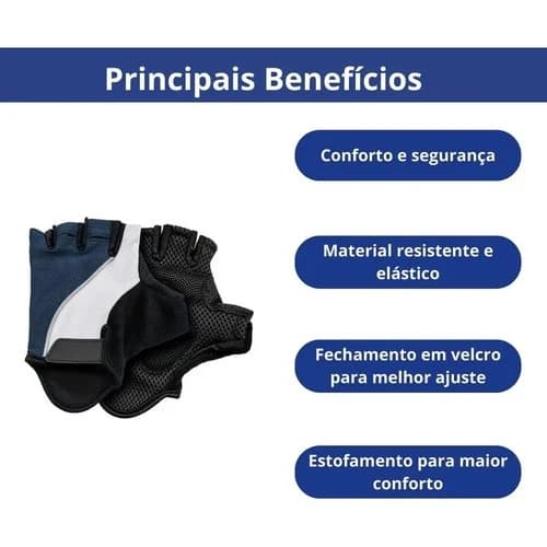 Guantes De Ciclismo Tramontina Medio Dedo Tricolor — imagen 6 de 9