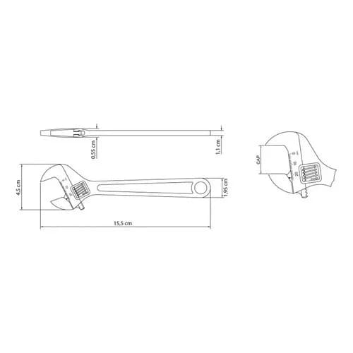 Llave Ajustable Tramontina 6 Pulgadas Cromada — imagen 3 de 3
