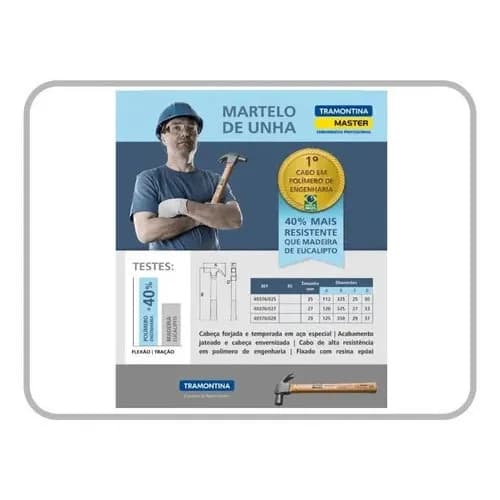 Martillo De Uña Tramontina 27 Mm Mango De Polímero — imagen 7 de 7