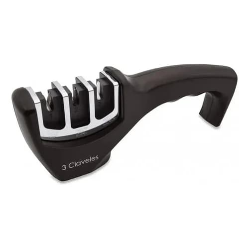 Afilador De Cuchillos Manual 3 Claveles Antideslizante 20 Cm — imagen 1 de 8