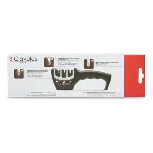 Afilador De Cuchillos Manual 3 Claveles Antideslizante 20 Cm — imagen 8 de 8