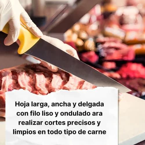 Cuchillo Carnicero Angosto 3 Claveles Acero Inoxidable 25 Cm — imagen 7 de 7
